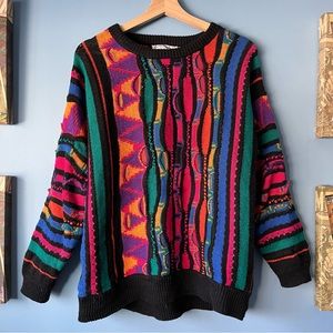 vintage coogi style franco valeri knit sweater